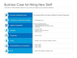 Business case for hiring new staff
