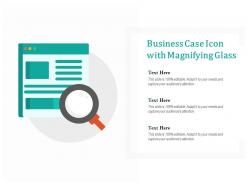 Business case icon with magnifying glass