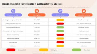 Business Case Justification With Activity Status