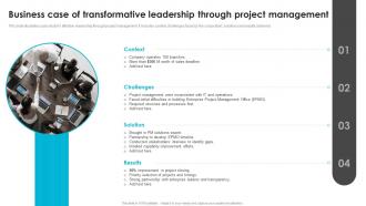 Business Case Of Transformative Leadership Through Project Management
