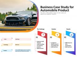 Business case study for automobile product