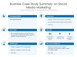 Business case study summary on social media marketing