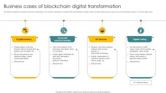 Business Cases Of Blockchain Digital Transformation