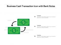 Business cash transaction icon with bank notes