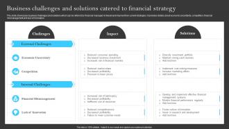 Business Challenges And Solutions Catered To Building A Successful Financial Strategy
