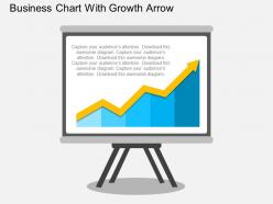 Business chart with growth arrow flat powerpoint design