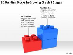 Business charts 3d building blocks growing graph 2 stages powerpoint templates