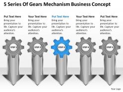 Business charts 5 series of gears mechanism concept powerpoint slides