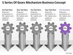 Business charts 5 series of gears mechanism concept powerpoint slides