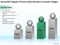 Business charts angular process concept 4 stages powerpoint templates