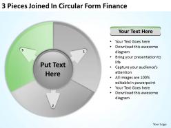 Business charts examples 3 pieces joined iin circular form finance powerpoint slides
