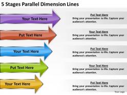 Business charts examples 5 stages parallel dimension lines powerpoint slides
