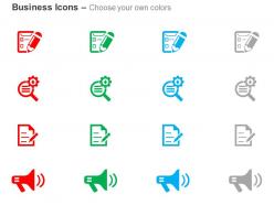 Business checklist search report megaphone ppt icons graphics