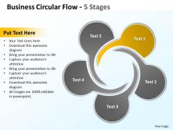 Business circular flow 5 stages powerpoint templates graphics slides 0712