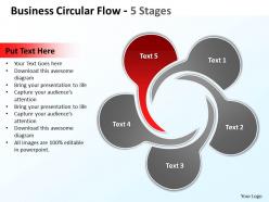 Business circular flow 5 stages powerpoint templates graphics slides 0712