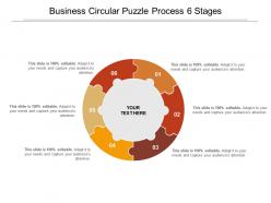 Business circular puzzle process 6 stages