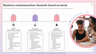 Business Communication Channels Based On Mean Comprehensive Communication Plan