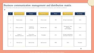 Business Communication Management And Distribution Matrix
