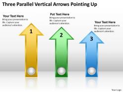 Business concept diagram three parallel vertical arrows pointing up powerpoint slides