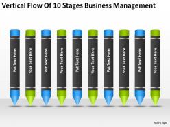 Business Concept Diagram Vertical Flow Of 10 Stages Management Powerpoint Templates