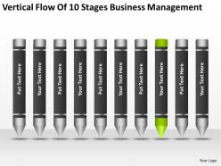 Business concept diagram vertical flow of 10 stages management powerpoint templates