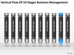 Business concept diagram vertical flow of 10 stages management powerpoint templates