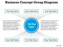 Business concept group diagram with circle in center and squares powerpoint templates 0712