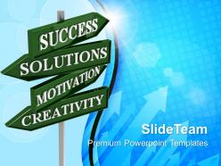 Business concept presentation solutions road signs success ppt slide powerpoint