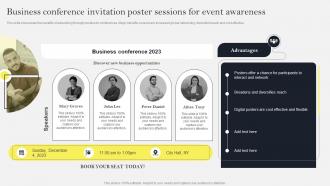 Business Conference Invitation Poster Sessions For Event Social Media Marketing To Increase MKT SS V