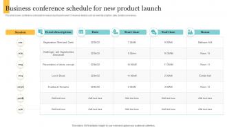 Business Conference Schedule For New Product Launch