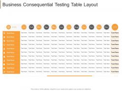 Business consequential testing table layout infographic template