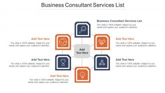 Business Consultant Services List Ppt Powerpoint Presentation Infographic Cpb