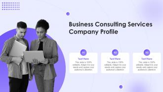 Business Consulting Services Company Profile Ppt Slides Infographic Template