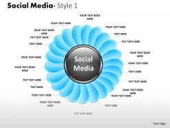 Business Consulting Social Media Flower Shape Social Media Center Text Petals Powerpoint Slide Template