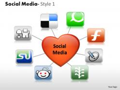 Business consulting social media image heart icons social media diagram powerpoint slide template