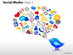 Business consulting social media image slide social media icons bird twitter powerpoint slide template
