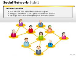 Business Consulting Social Network 3D Human Men Icons Connected Network Powerpoint Slide Template