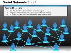 Business consulting social network 3d men connected to each other network powerpoint slide template