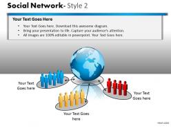 Business consulting social network 3d team global communication network powerpoint slide template