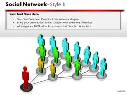 Business consulting social network leader team connection communication powerpoint slide template