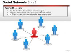 Business consulting social network leader team connection over network powerpoint slide template