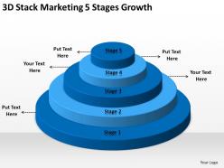 Business context diagram 3d stack marketing 5 stages growth powerpoint templates 0522
