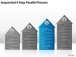 Business context diagram sequential 4 step parallel process powerpoint slides