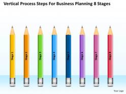 Business context diagram vertical process steps for planning 8 stages powerpoint templates