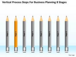 Business context diagram vertical process steps for planning 8 stages powerpoint templates
