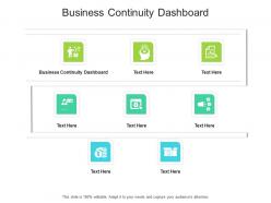 Business continuity dashboard ppt powerpoint presentation visual aids outline cpb