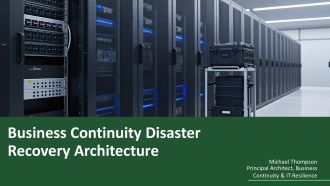 Business Continuity Disaster Recovery Architecture PPT Demonstration VA