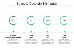 Business continuity information ppt powerpoint presentation professional show cpb