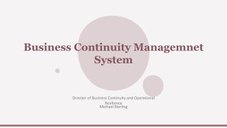 Business Continuity Managemnet System PPT Demonstration VA