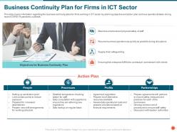 Business continuity plan for firms in ict sector adhering ppt powerpoint presentation file gallery